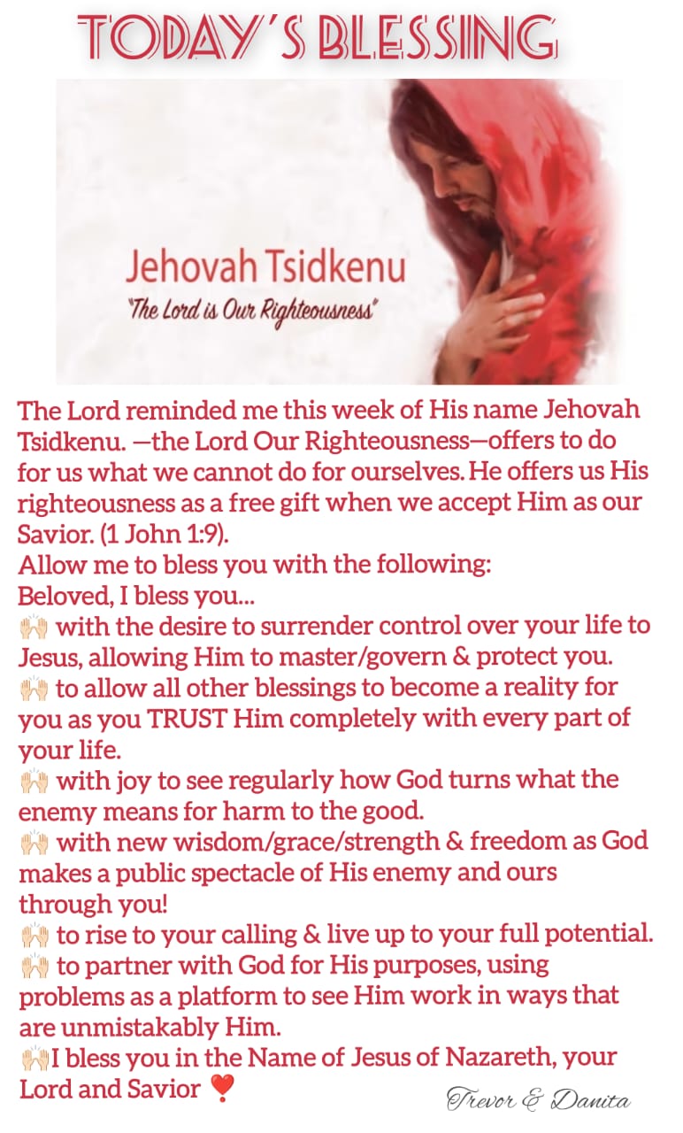 Jehovah Tsidkenu our righteousness