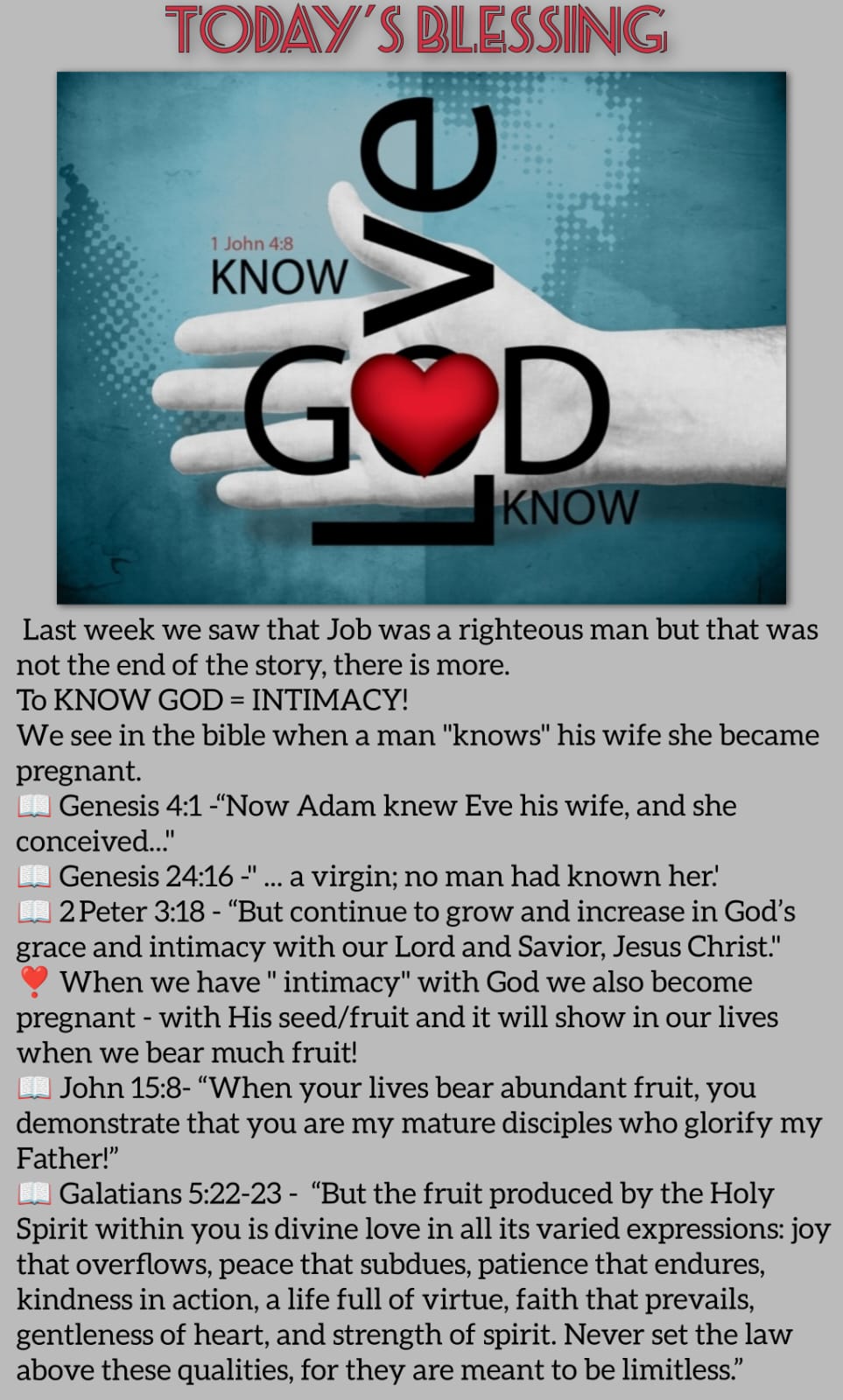 Know God Love God