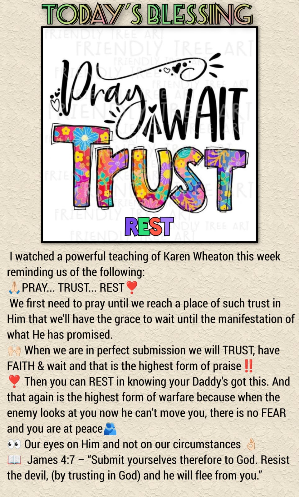 Pray Wait Trust Rest